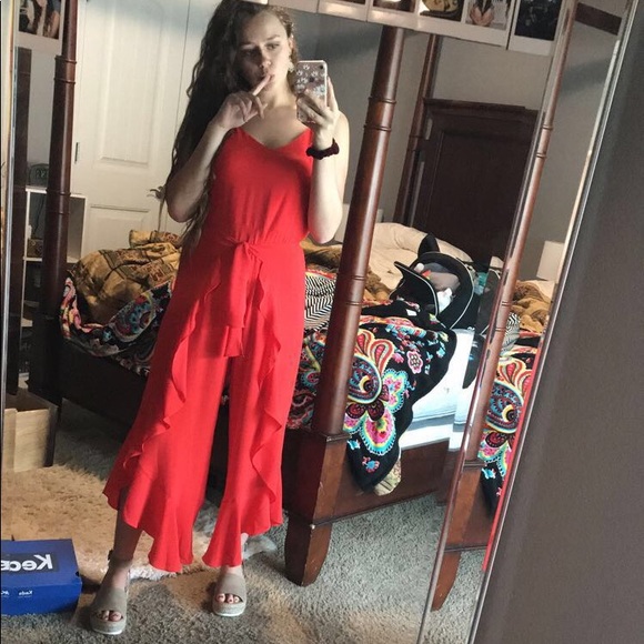 red dressy rompers and jumpsuits